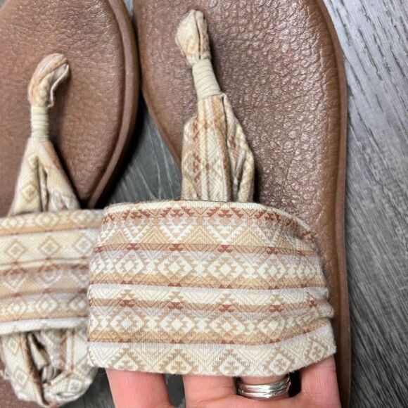 Sanuk yoga bundle of 2 Aztec printed cloth sling mat foam sandal size 9 - Picture 2 of 16